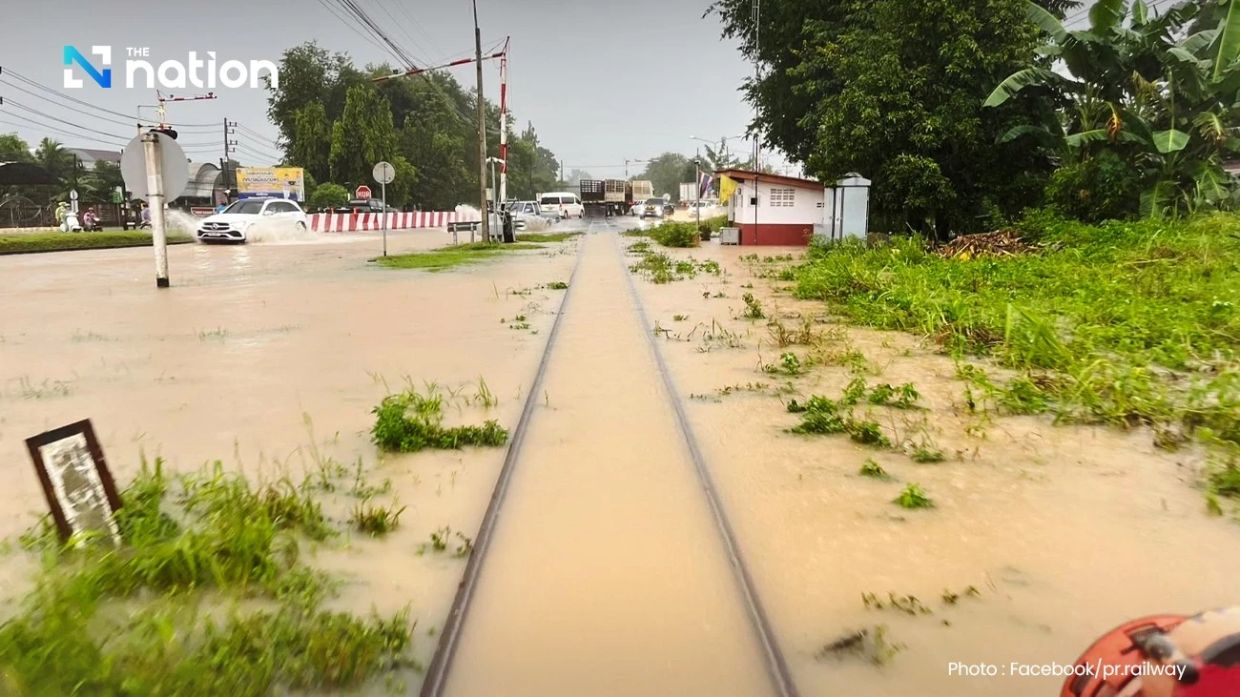 Southern railway flooding: State Railway of Thailand announces route changes and suspension of six train services