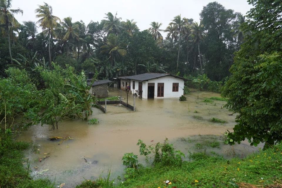 A house stands partially submerged following heavy rainfall in Kelaniya, Sri Lanka, Nov 28, 2025. - Photo: Reuters