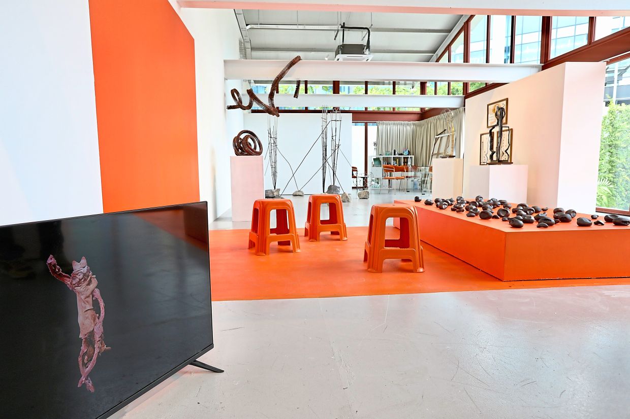 A view of Tali Art Gallery’s exhibition space, where sculptures engage the gallery’s unconventional layout and invite exploration. Photo: The Star/Low Lay Phon