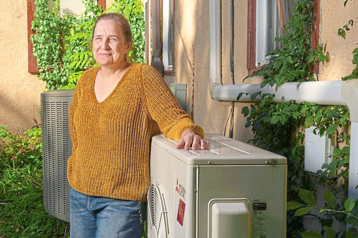 Britton with her electric heat pump.