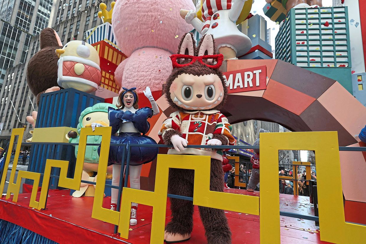 10. The Labubu and the Friends-giving in POP CITY float making its way down the street during the parade. — AFP