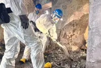 Crews scour last burnt-out towers