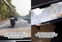 QuickCheck: Did a motorcyclist throw stones at a moving car in Iskandar Puteri?