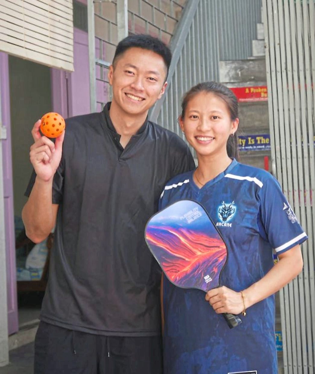 Lee and his wife Ong volunteer their time to teach SJK (C) Kong Min pupils to play pickleball. – Courtesy photo 
