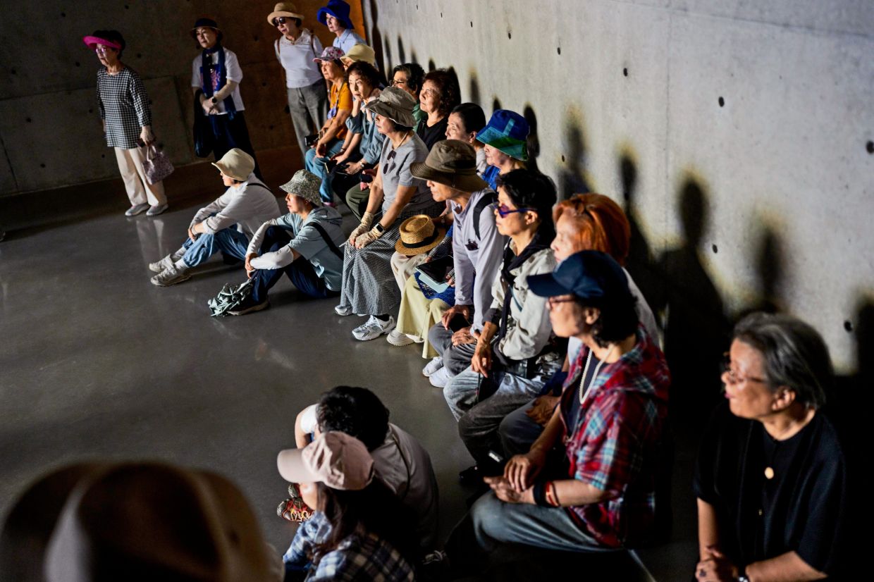 Visitors enter the 'Ground' installation by descending to an observation room. Photo: The New York Times/Chang W. Lee