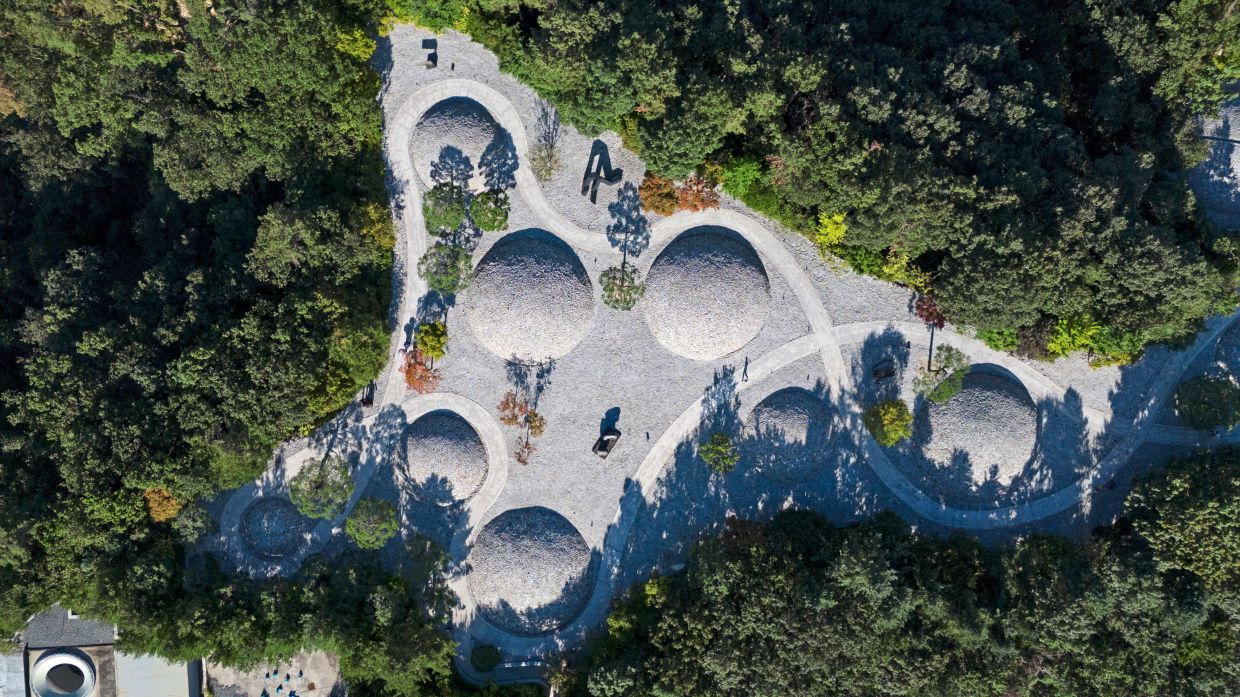 An aerial view of the stone garden at Museum San in Wonju, South Korea. Photo: The New York Times/Chang W. Lee