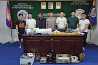 Six Chinese, one Cambodian arrested with almost 40kg of cocaine and other drugs
