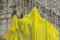 Scaffolding nets removed