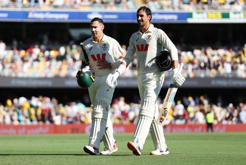 Cricket-Australia 450-8, lead by 116 runs in second Ashes test