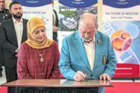 Poignant moment as King launches cancer centre