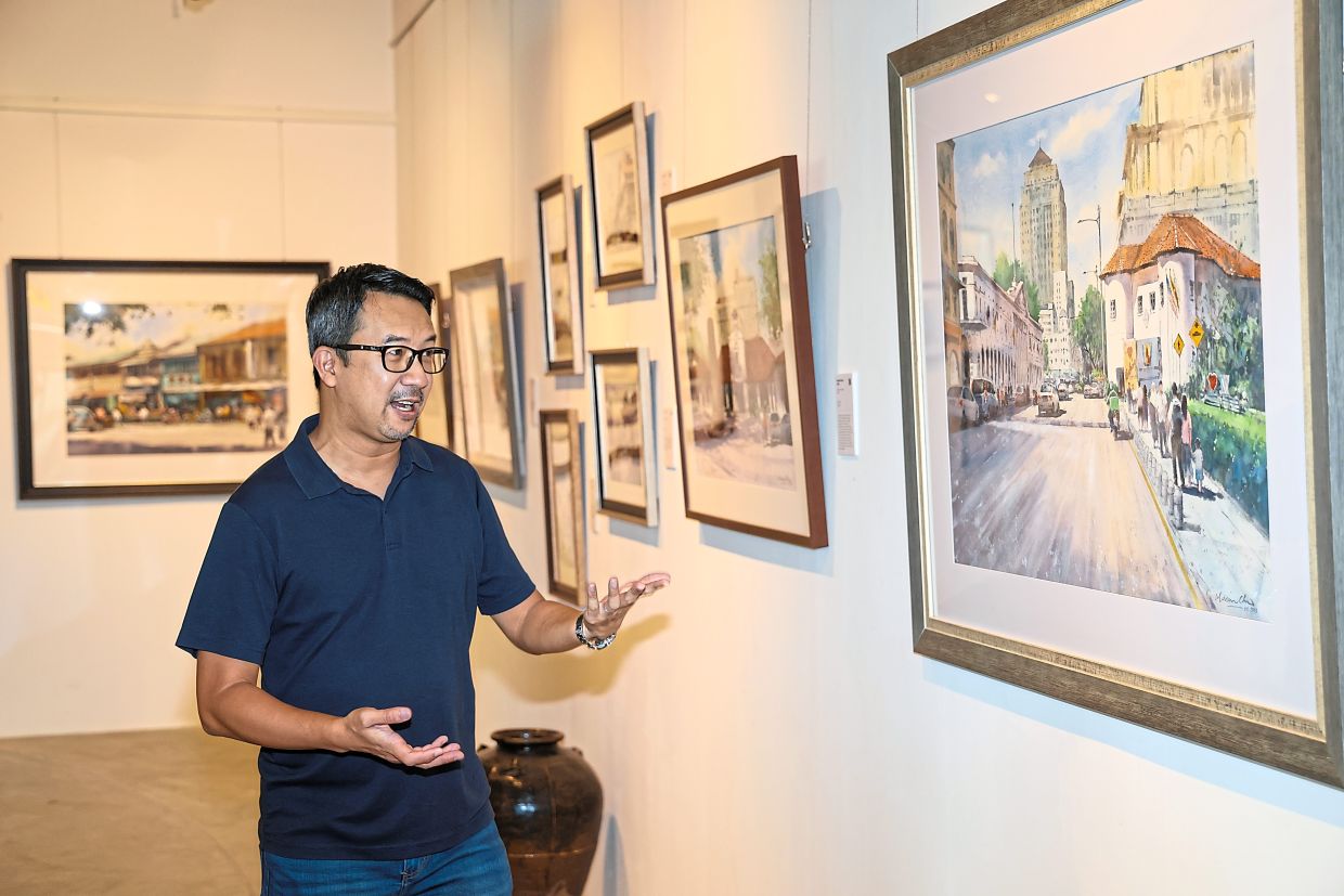 Chew is known for his cityscape and street-scene works.