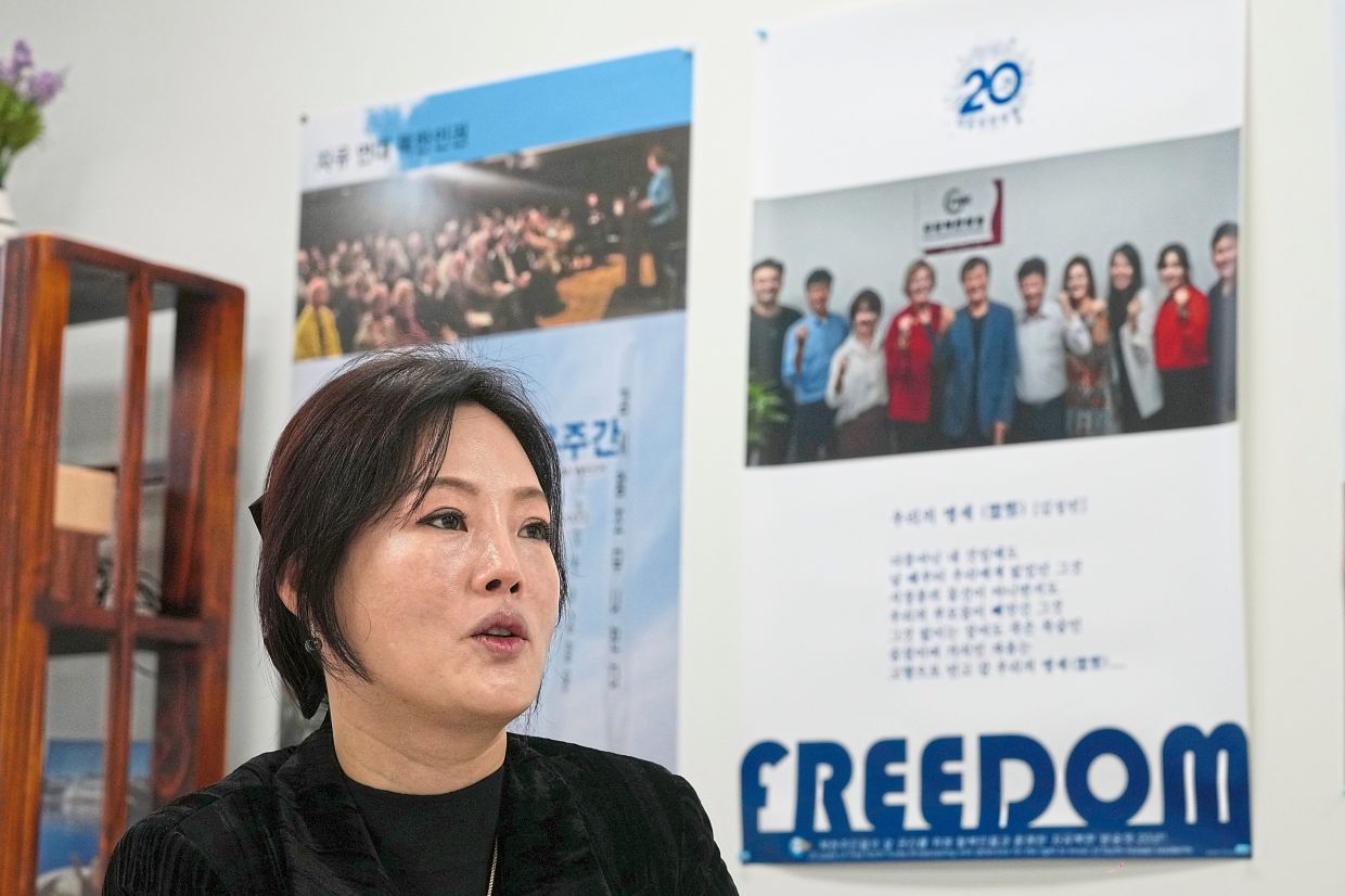 Speaking out: Si-young during an interview at her office in Seoul. — AP