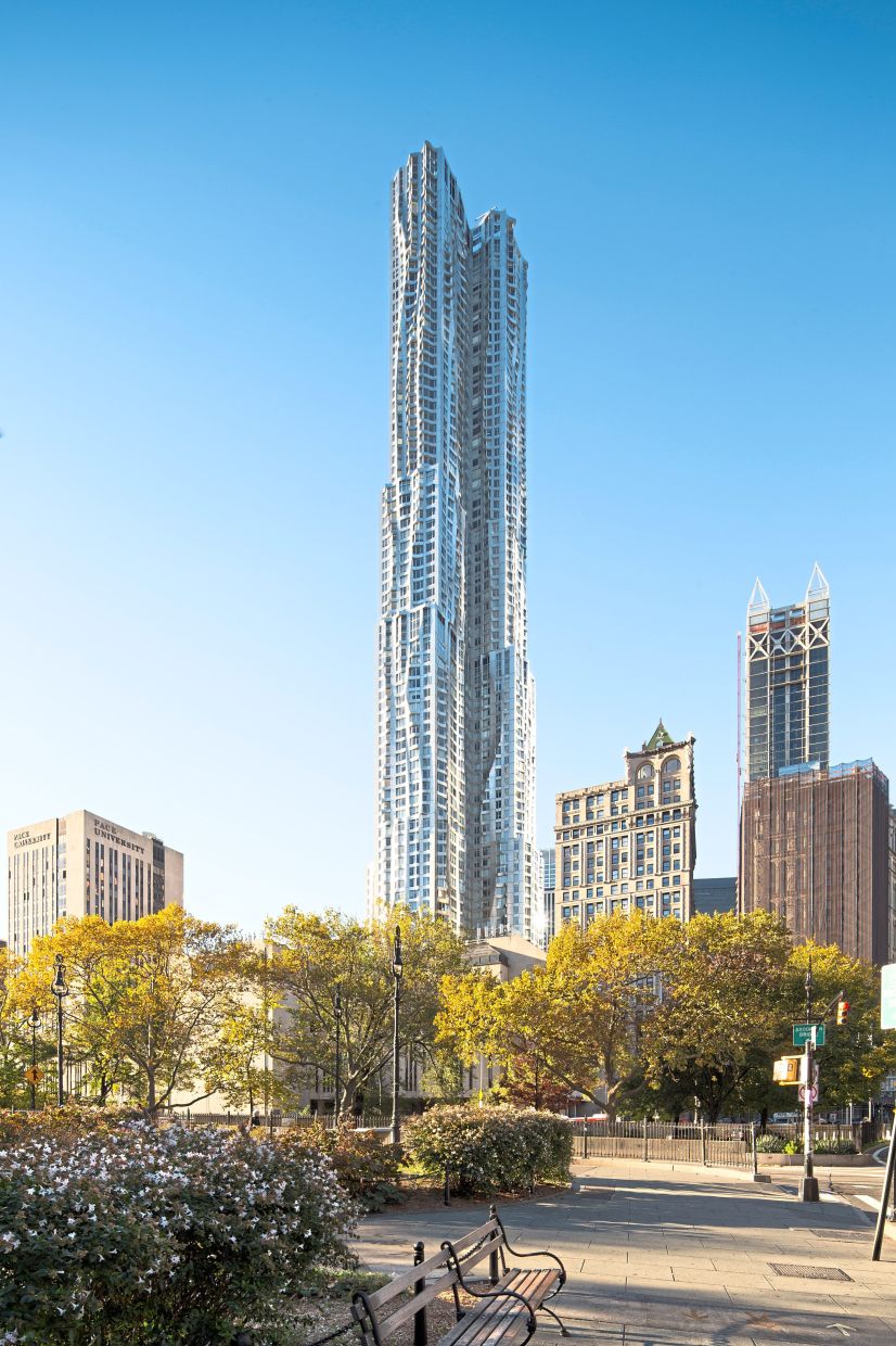 8 Spruce Street, Gehry’s first skyscraper, which rises 76 stories over Lower Manhattan. Photo: Robert Deitchler/The New York Times