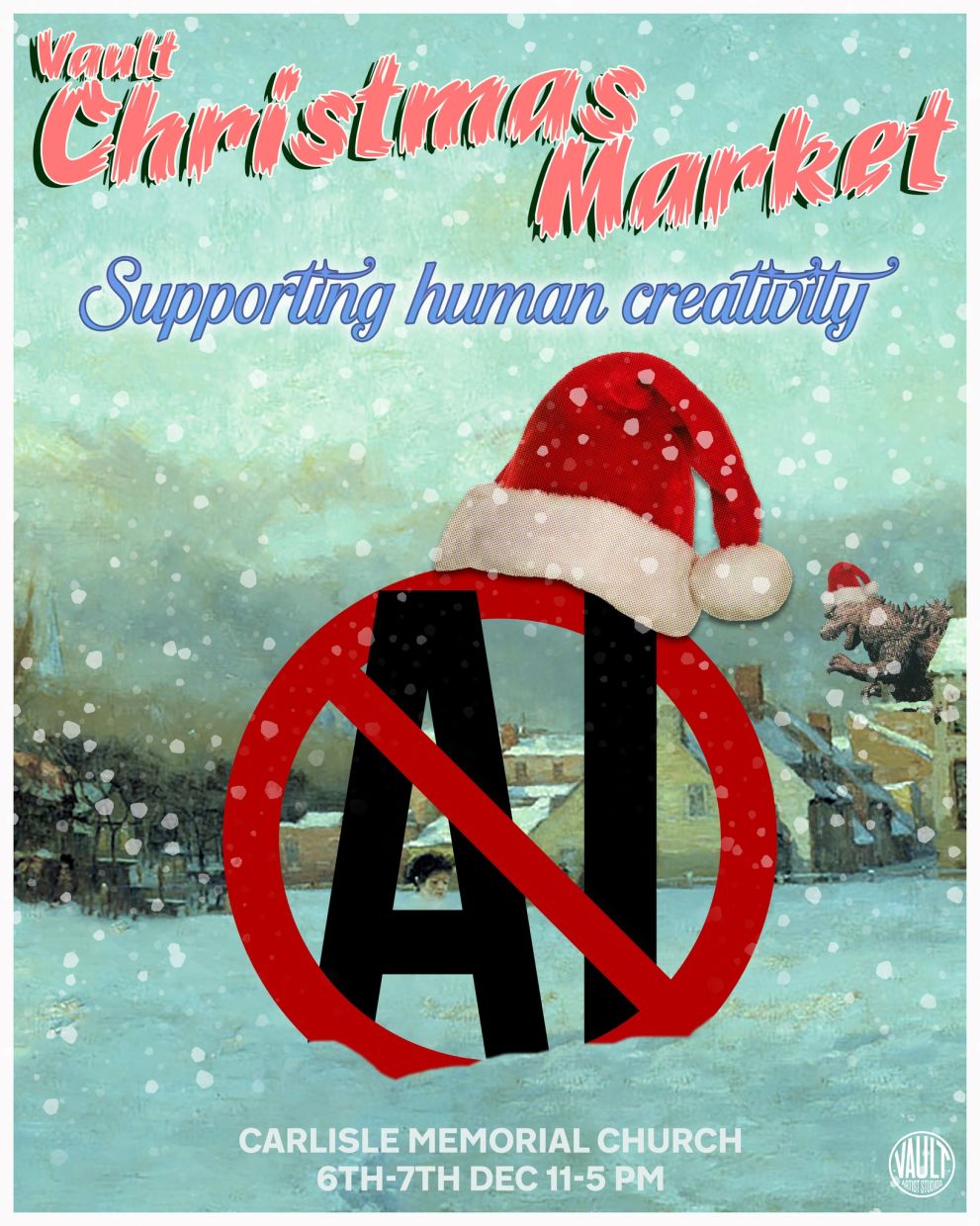 Vault Christmas Market in Belfast banned AI generated 'art'. Photo: Vault Artist Studios