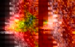 The sun releases strong solar flare, produce strong plasma ejection toward Earth