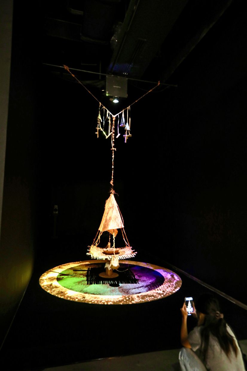 Dr Kendy, Studio 1914 and Joey Lee’s mixed media installation and video projection titled 'Circle Between Realms'. Photo: The Star/Low Lay Phon