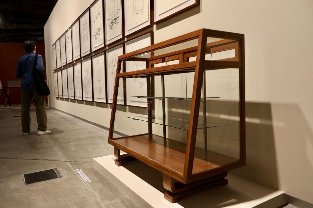 Arikwibowo’s 'Operation Cabinet' (charcoal on paper and cabinet, 2025) installation and drawing series. Photo: The Star/Low Lay Phon