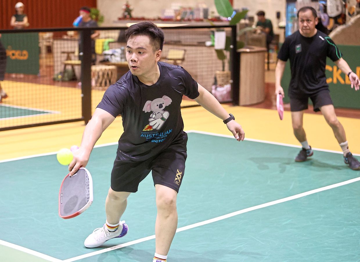 Don't underestimate pickleball. You can still get a good sweat and workout, says Keng Cheng.