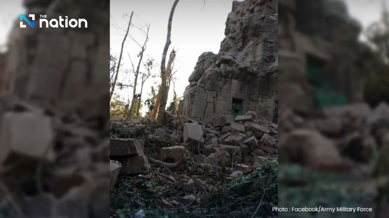 Thailand's Ta Kwai Temple suffers heavy damage in Thai–Cambodian border fighting