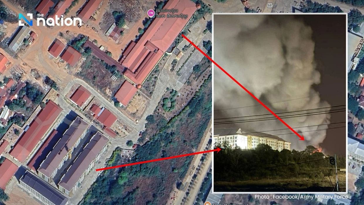 Thai Gripen jets bomb Cambodian casino used as BM-21 rocket and kamikaze drone base