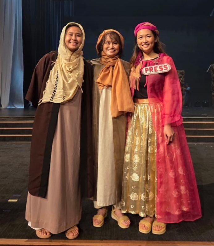From left: Joyce, Lim and Joanna are delighted to take part in the musical together.