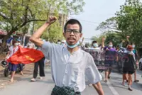 Myanmar junta hunts 10 for anti-election protest