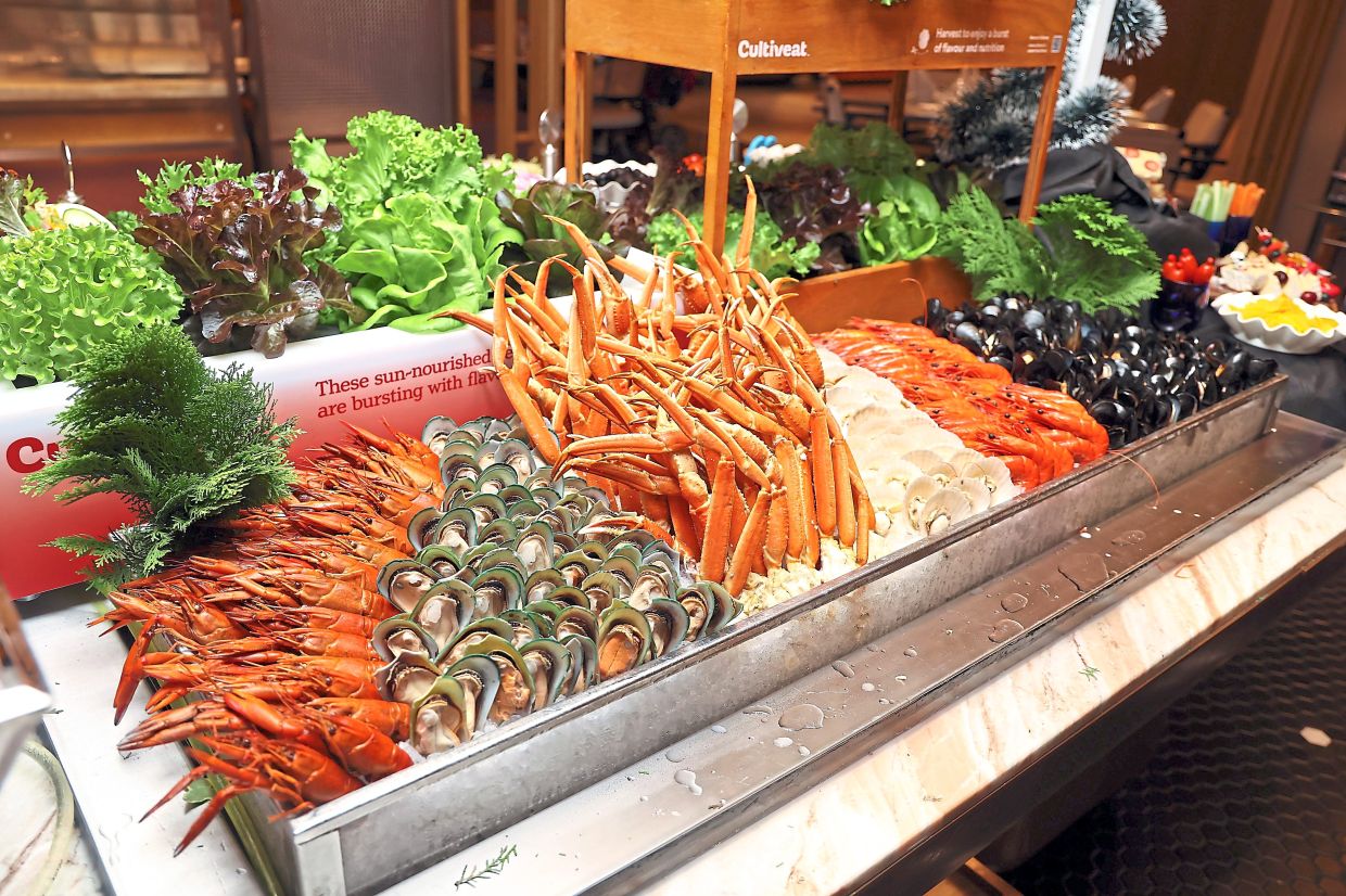 Smoked and poached snow crab among the seafood options.