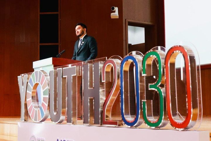 The Raja Muda delivering the keynote address at the 2025 International Symposium on Education for Sustainable Rural Development at Beijing Normal University in China earlier this month.