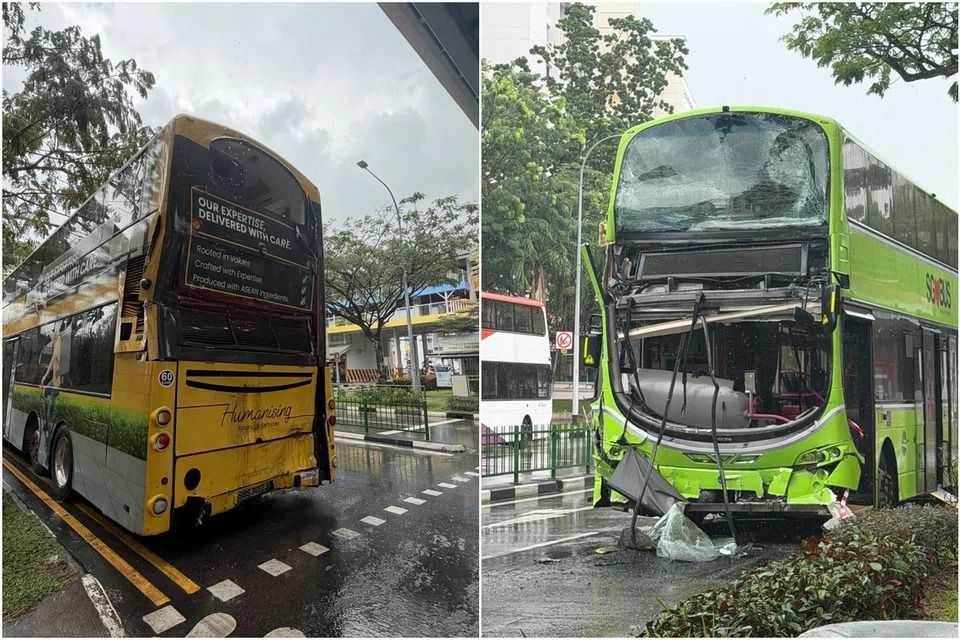 44 taken to hospital after two double-decker buses collide in Singapore's Jurong West; LTA probing incident
