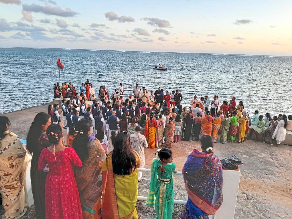 Some of the locals celebrating Ganesh Chaturthi Visarjan.