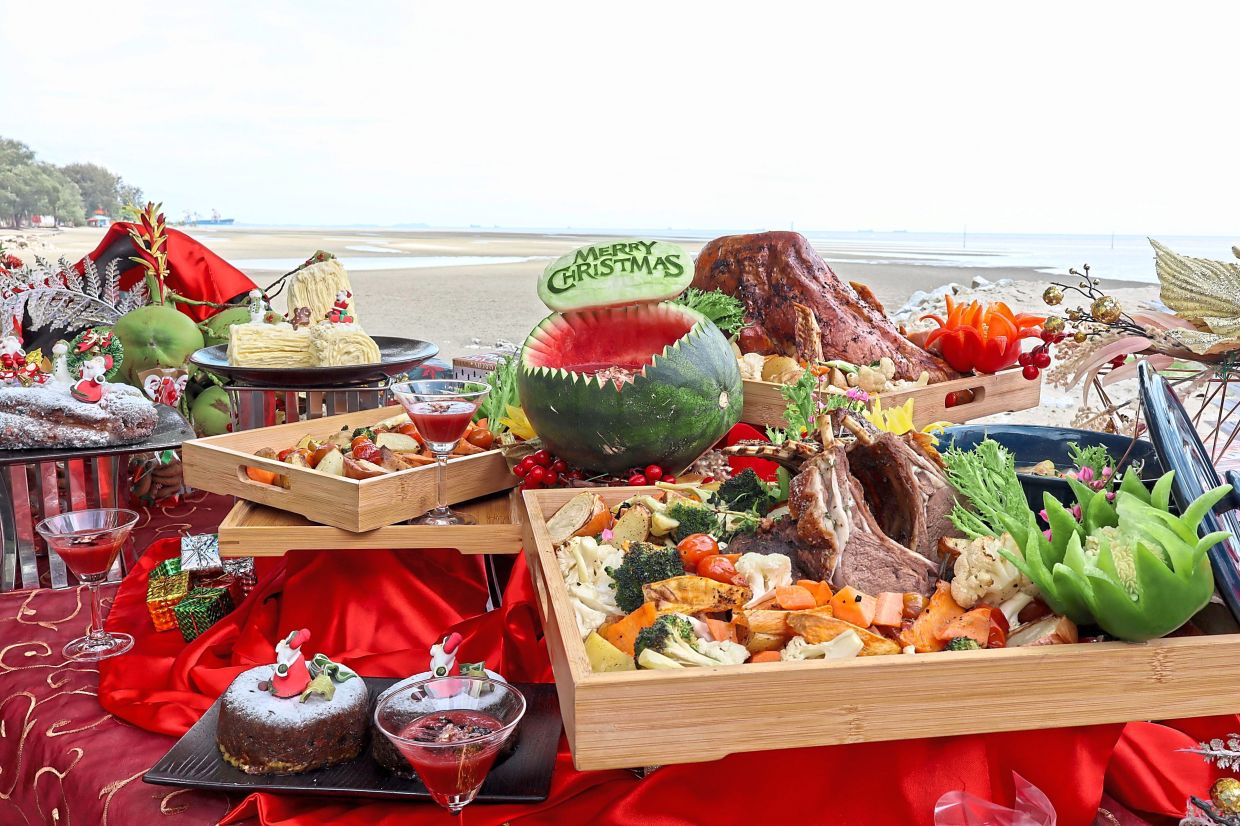 Festive feast with sunset view in Sepang