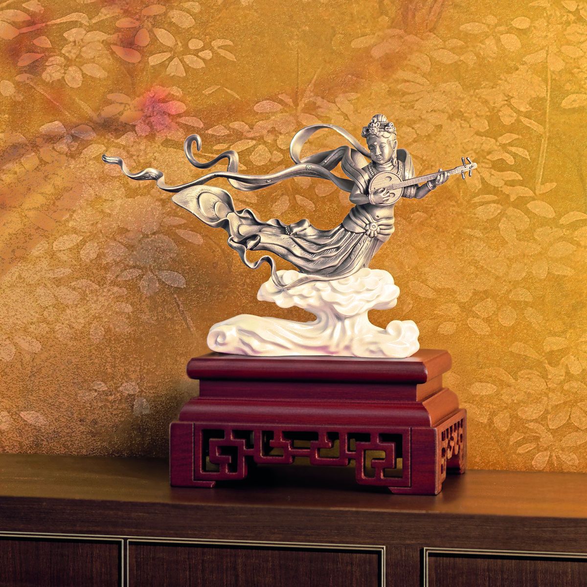 At the heart of the Silk Road collection are the Apsaras, celestial beings depicted in the Mogao Grottoes’ murals.