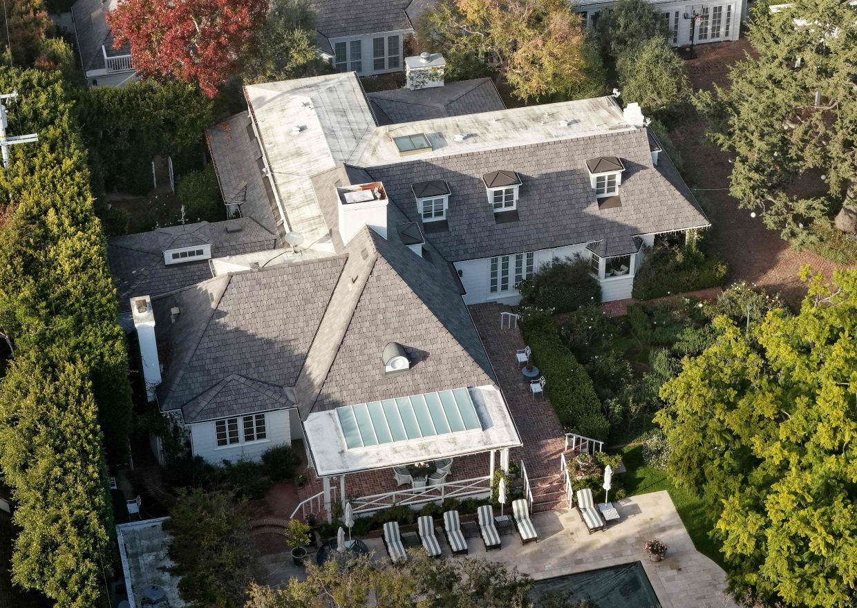 An aerial view of director Rob Reiner's home on Dec 16, 2025 in Brentwood, California. Photo: AFP
