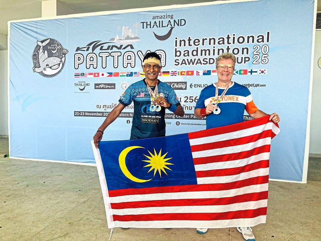 Jestin (left) and Brandt won Silver in the Men’s Doubles 110 Combined Age category.