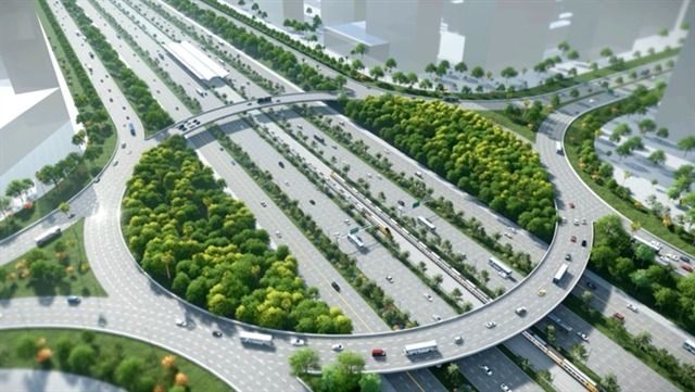 A graphic image of the Gia Bình Airport–Hanoi connecting road.