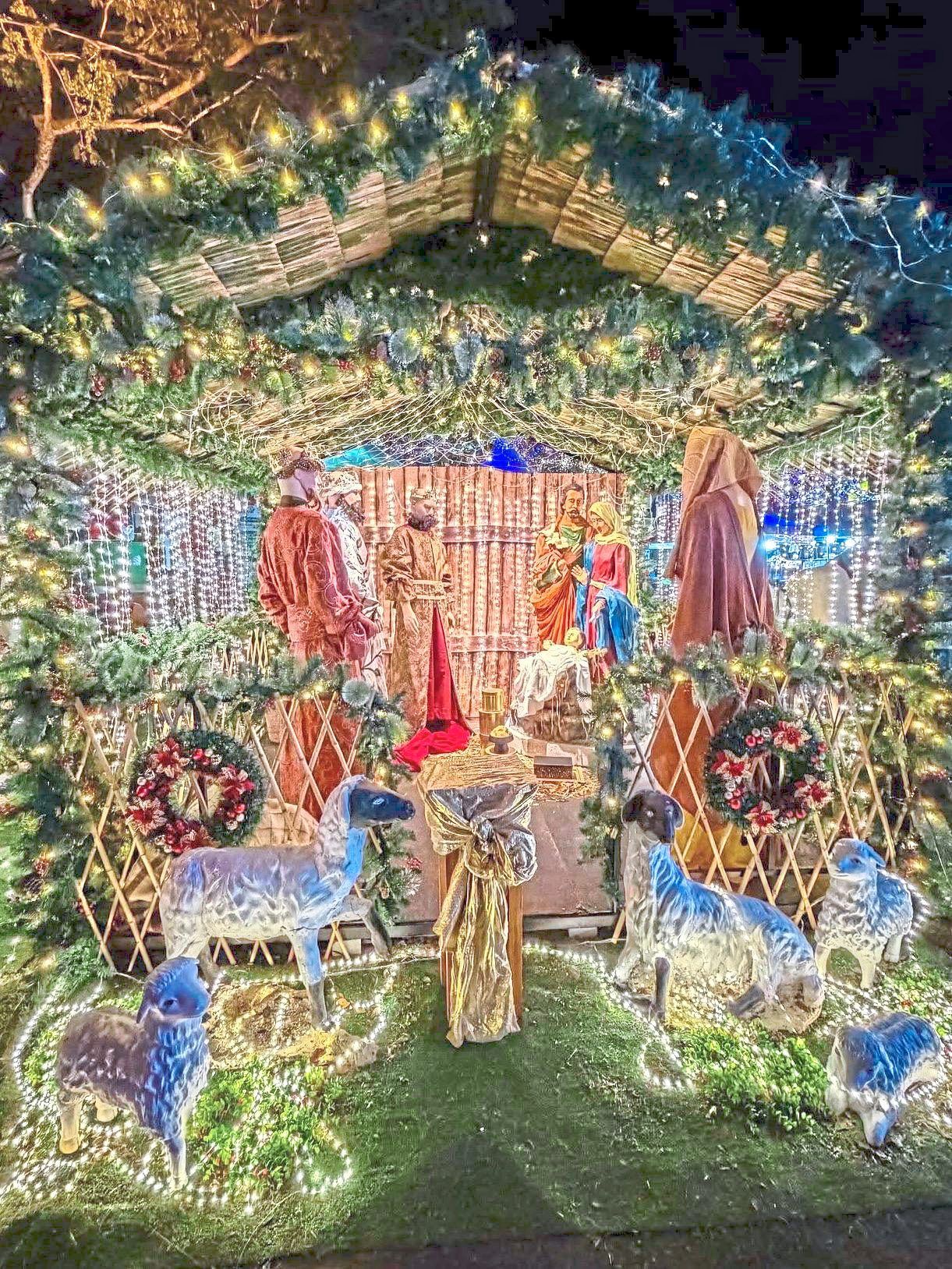 Tis’ the season: A close-up of the nativity scene at the festive carnival. 