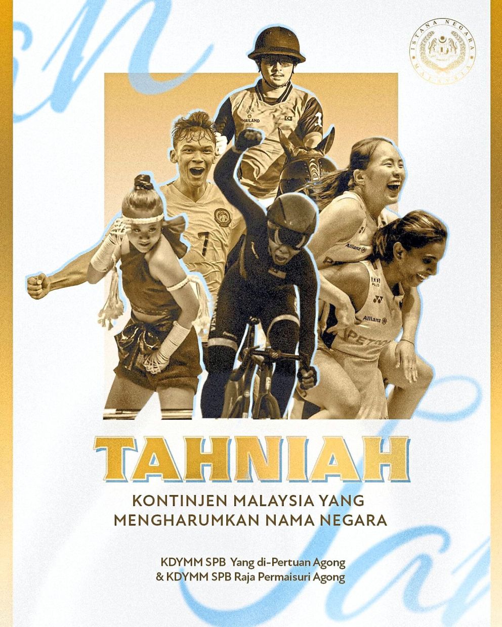 A new blueprint: The Malaysian contingent’s achievement in this year’s SEA Games serves as a catalyst for the country’s sporting excellence and an inspiration for the younger generation to continue striving for greater heights, say Sultan Ibrahim and Raja Zarith Sofiah. — Photo courtesy of Sultan Ibrahim’s Facebook