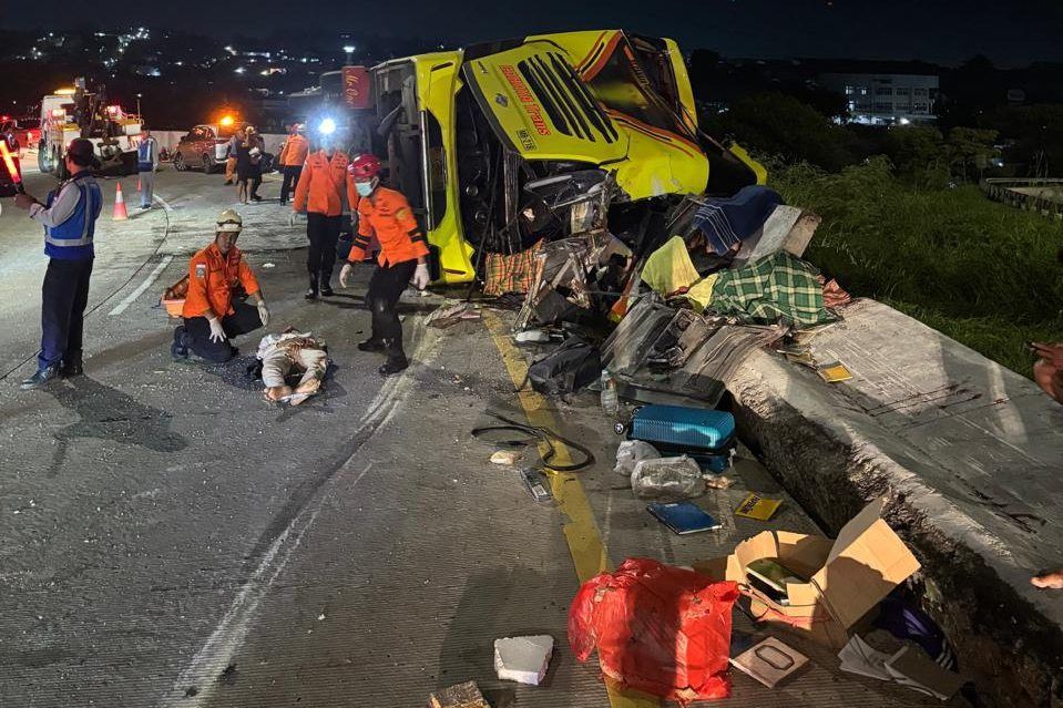 Passenger bus crash in Indonesia kills at least 16