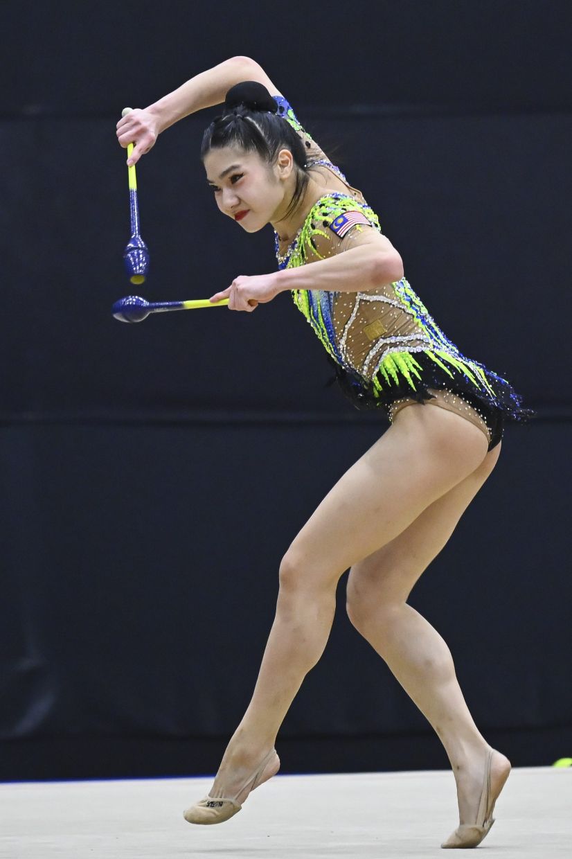 National rhythmic gymnast Ng Joe Ee.