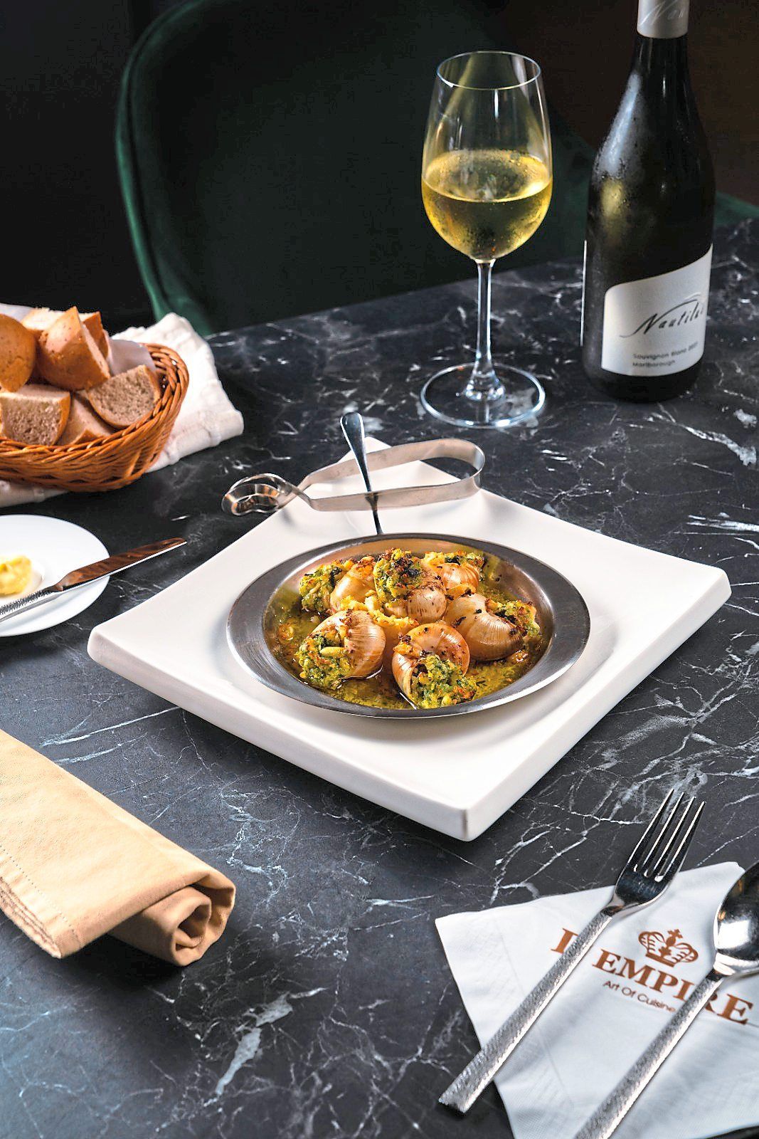 The escargot dish is a stand-out offering that is flawlessly executed.