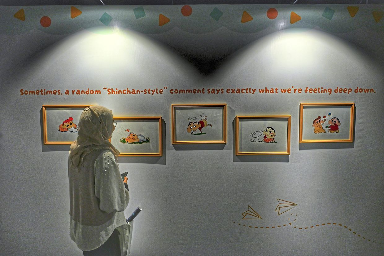 The exhibition is organised into five themed zones that follow Crayon Shinchan’s journey across manga, TV and film. Photo: The Star/Raja Faisal Hishan 