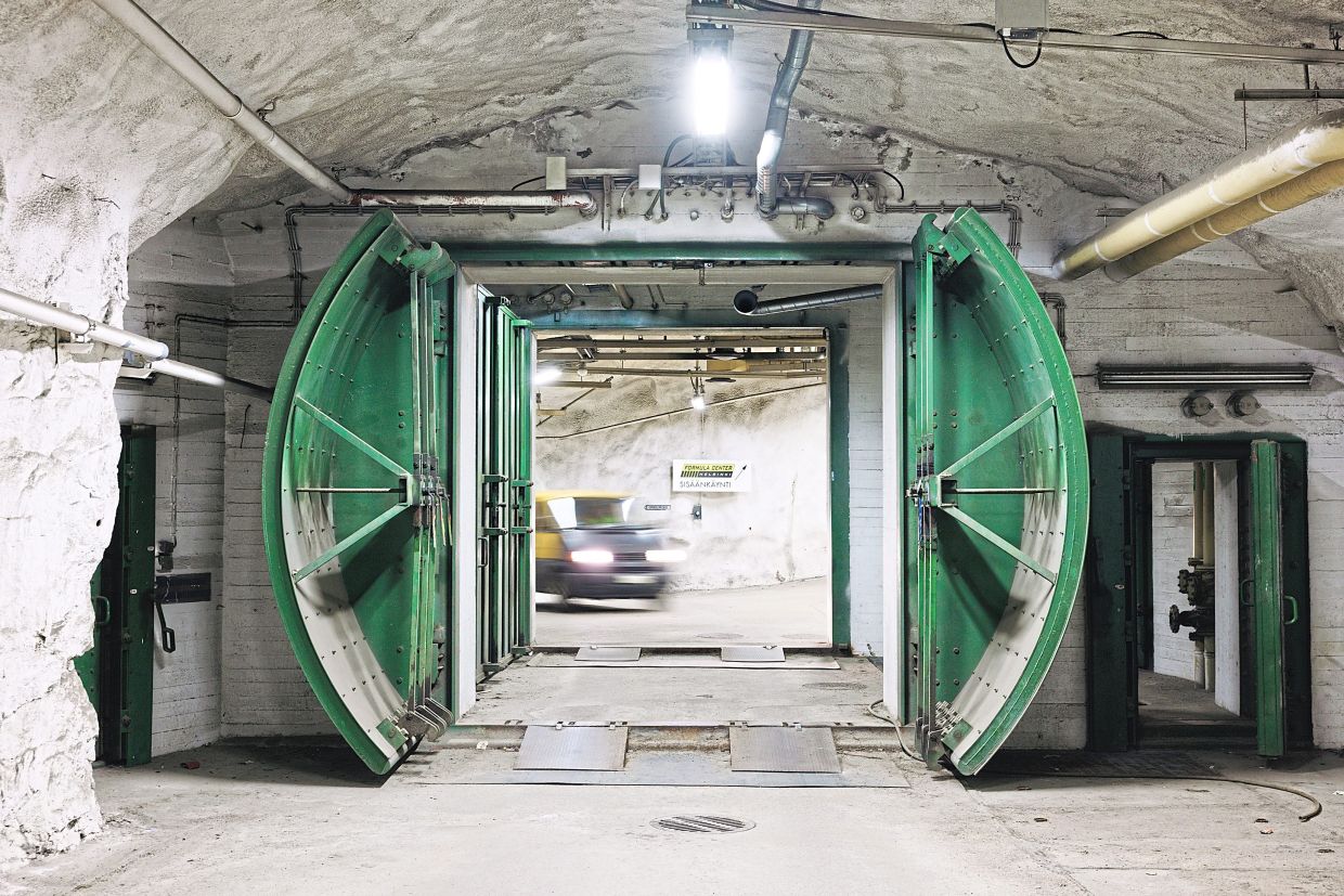 One of the many blast doors in Helsinki’s civil defense caves.