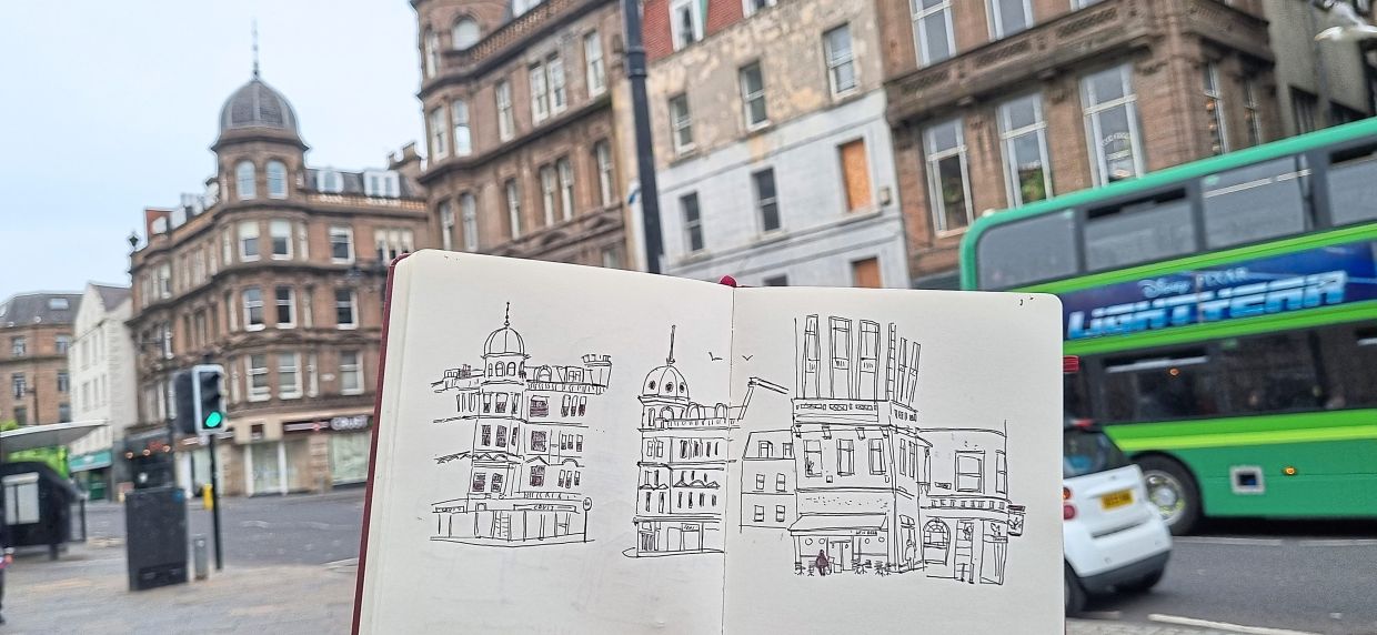 Sketches Lee made while visiting Scotland in 2022.