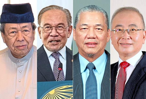 Spirit of togetherness: (From left) Sultan Sharafuddin, Anwar, Fadillah and Dr Wee convey their Christmas greetings while reminding all to live harmoniously.