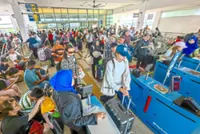 Penang clogged with people and cars