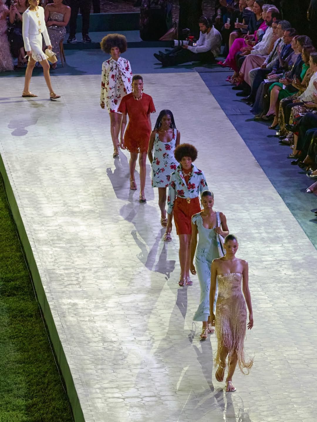 A parade of mostly party dresses with hems high, low and everything in between. Photo: Instagram/Oscar De La Renta