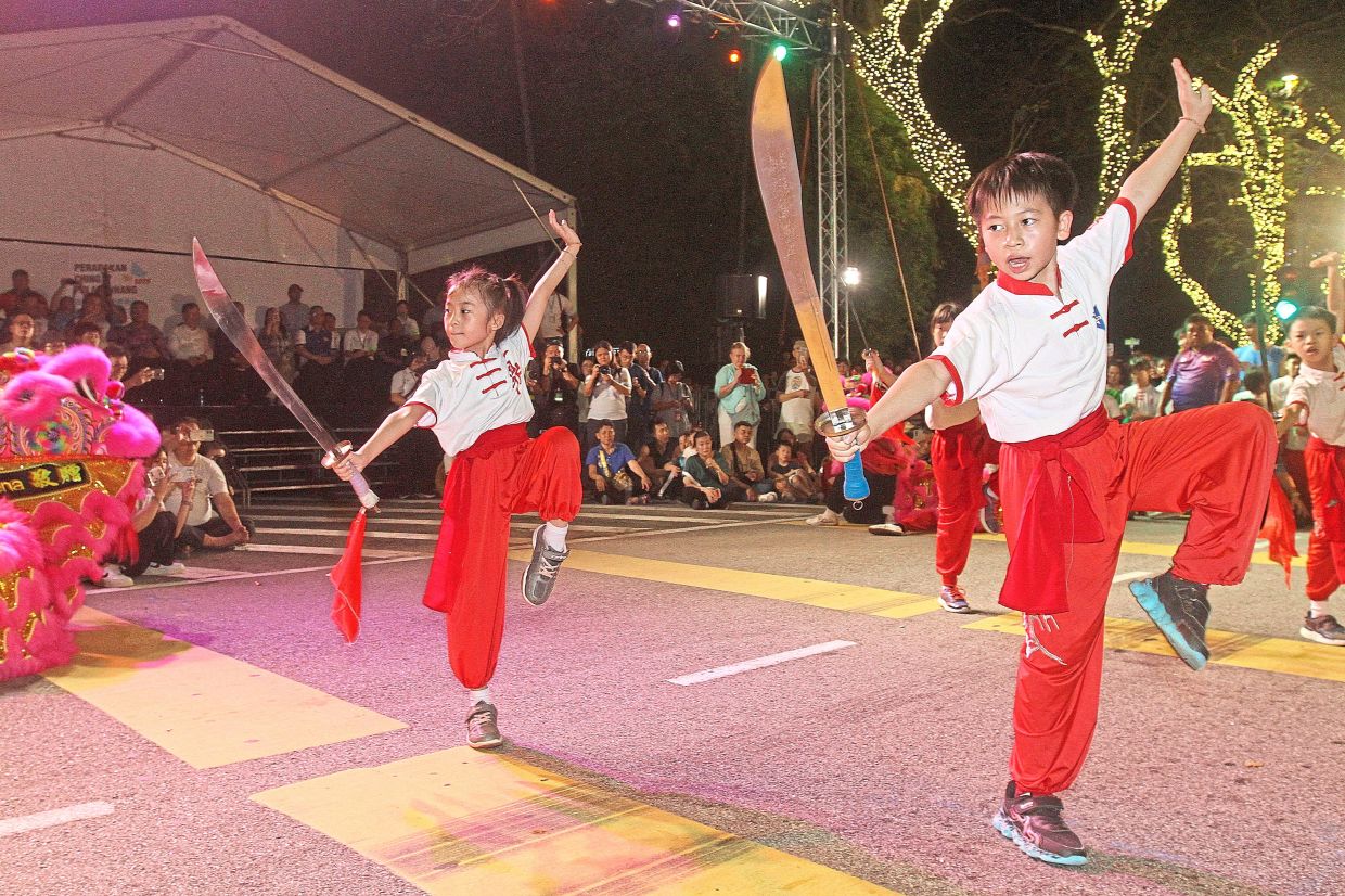 Youngsters performing martial arts during the event.