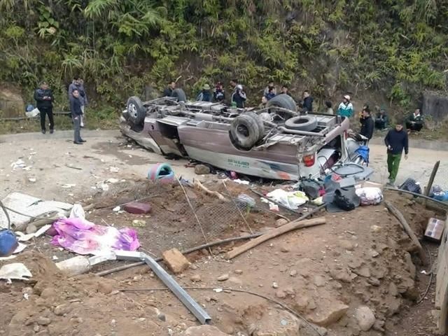 At least seven killed in Vietnam after bus overturns