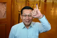 Myanmar junta chief votes in military-run election