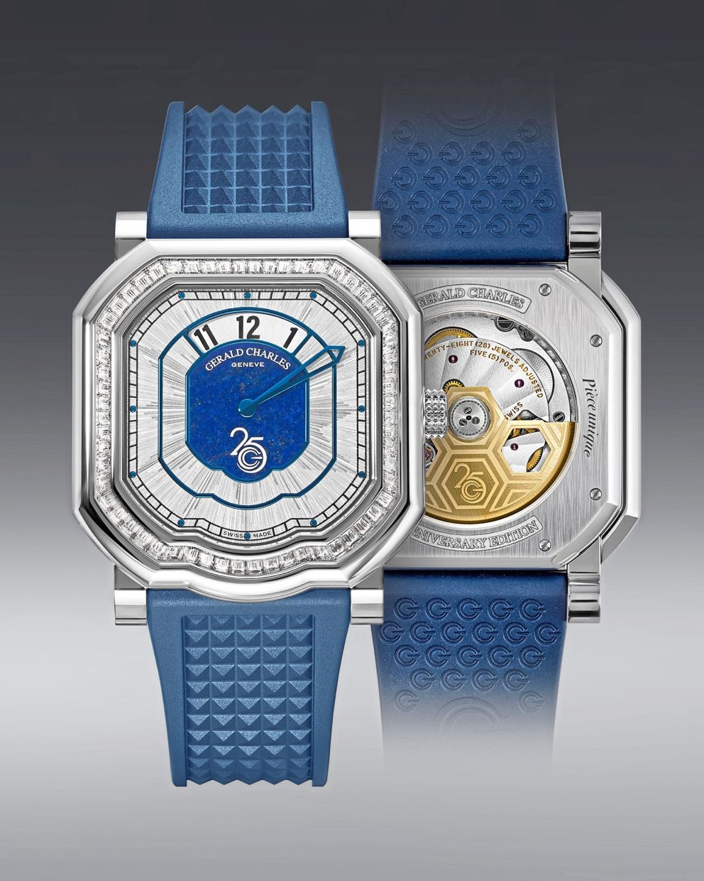 Gerard Charles’ Maestro GC39 Remaster Diamond Baguettes with the proprietary Meta Guillochage engraving.